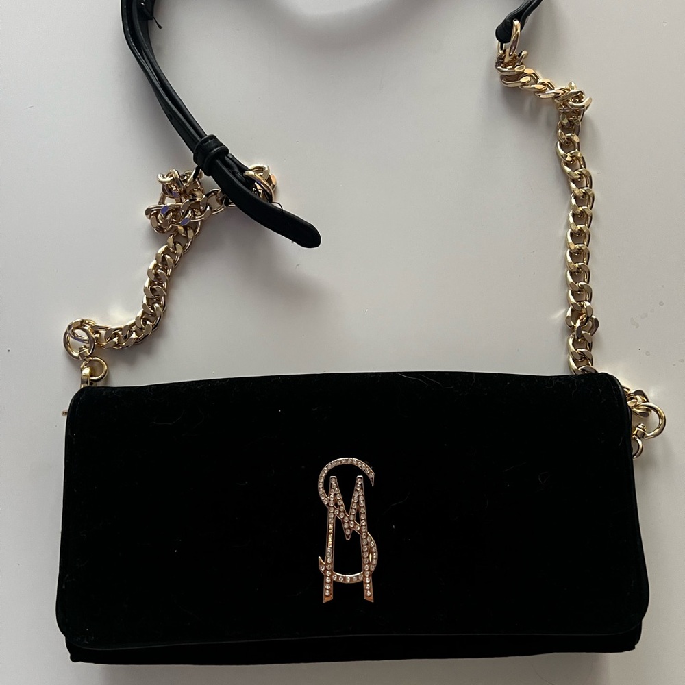 Steve Madden Black Mini Bag with Gold Chain